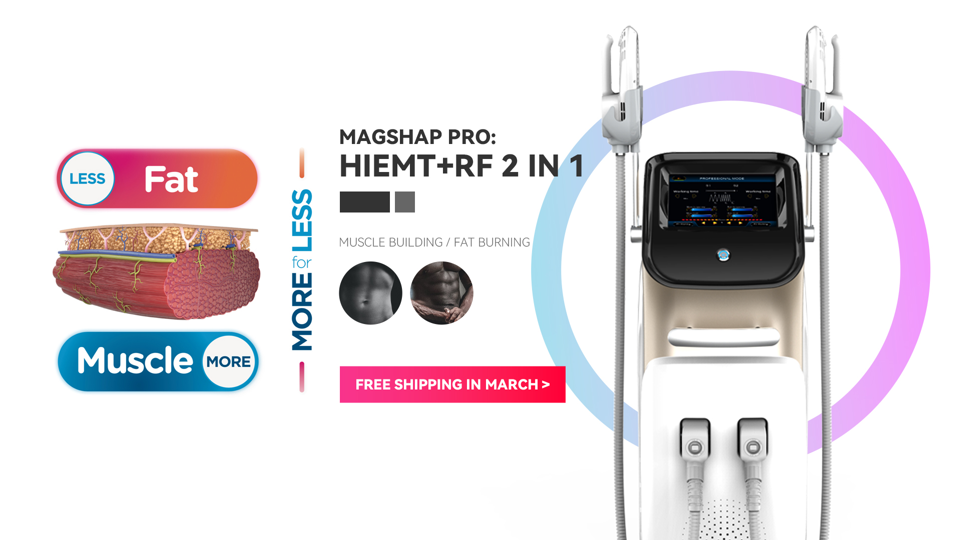 Bottom price Em Sculpting Machine -
 Magshape pro- HIEMT + RF 2 IN 1 device – Sano