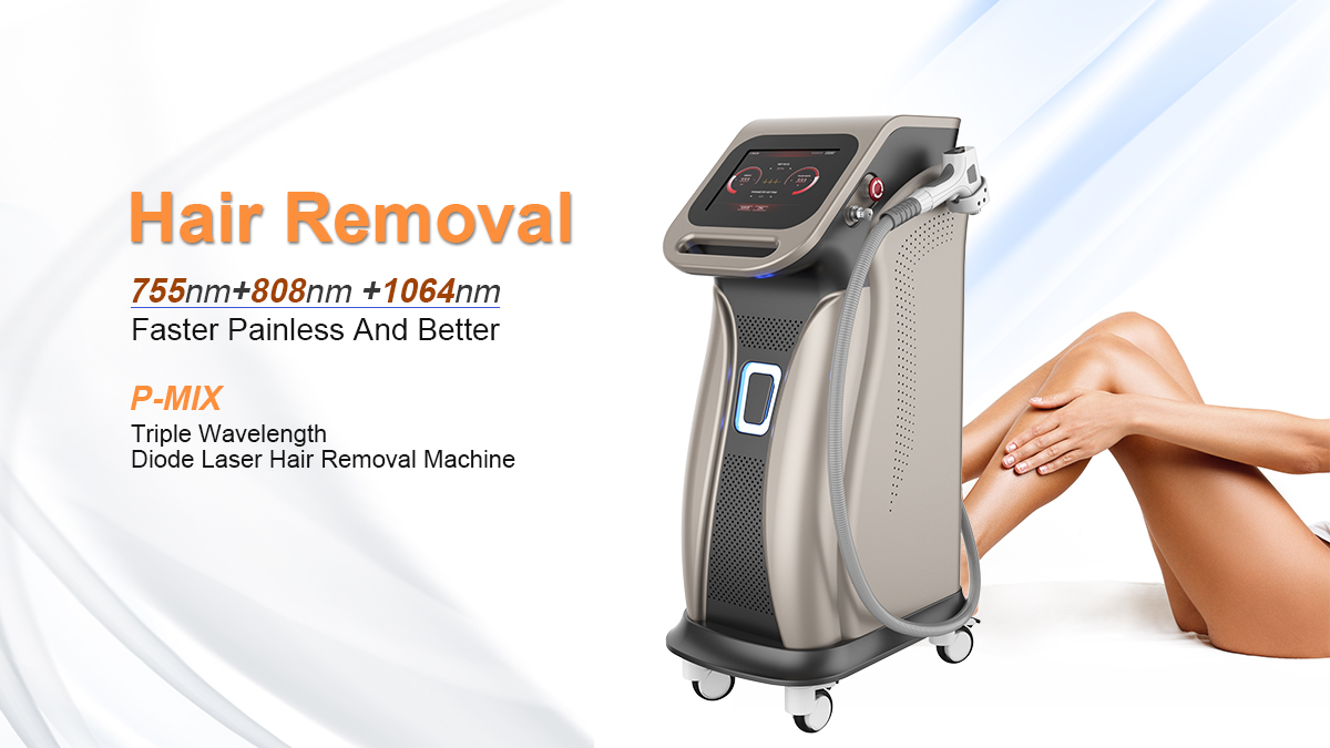 Vertical 755nm 808nm 1064nm Wavelength Diode Laser Hair Removal System